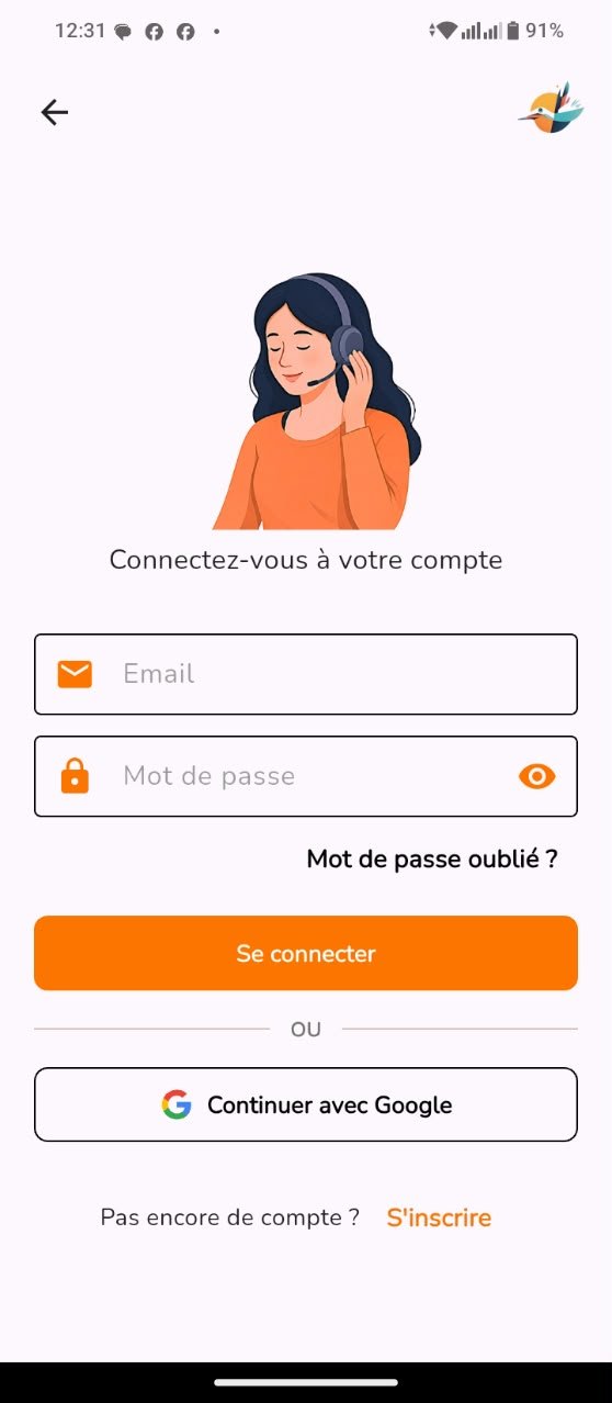 Écran de connexion de l'application PELYCAN